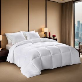 2-Pack Large White Plaid Duvet Inserts. Soft And Comfortable With Skin-friendly Warmth. Suitable For All Seasons - Ideal As A Winter Quilt Or For Spri