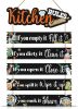 Kitchen Wall Sign,Funny Kitchen Rules Wall Decor,Rustic Bless the Food Wall Decoration Food Door Sign