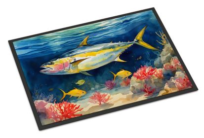 Yellowfin Tuna Doormat Front Door Mat Indoor Outdoor Rugs for Entryway, Non Slip Washable Low Pile, 24H X 36W