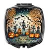 Papel Picado Skeletons Spooky Halloween Compact Mirror Decorative Travel Makeup Mirror for Women Girls Gifts Pocket Makeup Mirror Folding Handheld