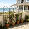 4 Pack Metal Garden Trellis 86.7" x 19.7" Rustproof Trellis for Climbing Plants Outdoor Flower Support Bird Deco Black