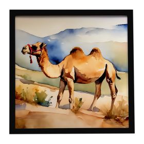 Camel Framed Metal Print Bathroom, Kitchen, Office, Home Decor Wall Art Ready to Hang, Square, 8X8