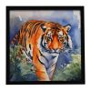 Bengal Tiger Framed Metal Print Bathroom, Kitchen, Office, Home Decor Wall Art Ready to Hang, Square, 8X8