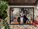 NEW Corgi Fall Kitchen Pumpkins Doormat Front Door Mat Indoor Outdoor Rugs for Entryway, Non Slip Washable Low Pile, 18H X 27W