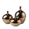Mirrored Ceramic Decorative Vases 3-piece set Bronze 3-Piece