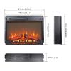 23 inch electric fireplace insert heater with log set & realistic flame, overheating protection without control