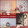 Artificial Tree for Christmas Decorations, 2FT Birch Tree with LED Lights
