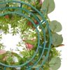 Artificial Rose Wreath, 14-Inch Diameter Faux Flower Wreath with Pink and White Roses, Flower Arrangement Centerpiece for Valentine's, Mother's Day