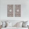 2 PCS Distressed Carved Wood Wall Decor Set