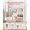 Baby Gate for Stairs, 29.5-43 in Adjustable Width, Baby Gate with Adjustable Cat Door, with Pressure Mount Kit and Wall Mount Kit