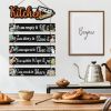 Kitchen Wall Sign,Funny Kitchen Rules Wall Decor,Rustic Bless the Food Wall Decoration Food Door Sign