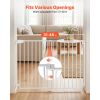 Baby Gate for Stairs, 31-48 in Adjustable Width, 30 in High Dog Gate, No Bottom Bar, One-Handed Operation