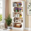 Modern 5-Tier Bookcase 180 Cm Height Free-Standing Design Bookshelf for Living Room Bedroom Organizer Storage Furniture