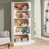 Modern 5-Tier Bookcase 180 Cm Height Free-Standing Design Bookshelf for Living Room Bedroom Organizer Storage Furniture