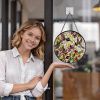 Hummingbird Sun Catcher Stained Glass Window Hanging   Wildflower and Bird Suncatchers for Windows Stained Glass Suncatcher 6.3 inch