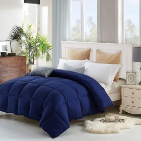 All Season Queen Cooling Comforter - Premium 2100 Series Down Alternative Comforter - Quilted Duvet Insert With Corner Tabs - Luxury Soft Hotel Comfor (Option: Dark Blue King 90x102in)