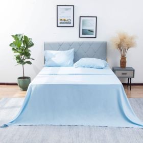 California King Sheet Set 4 Pieces Soft California King Size Sheets Cooling & Breathable Hotel-Quality Easy Care Polyester Microfiber Bedding For Wome (Option: Blue-CK)