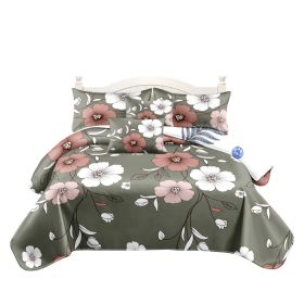 5 Piece Reversible Duvet Cover Set, US Designer Sage Green Vintage Floral Print Heavyweight Bedding Set With Pillow Shams And Throw Cushion Covers, Pe (Option: Twin)