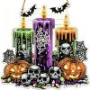 Halloween New Hot Selling Riding Broom Magical Witch Creative Wooden Printing Doors and Windows Garden Hanging Decoration