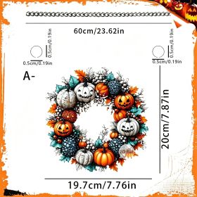 Halloween New Hot Selling Riding Broom Magical Witch Creative Wooden Printing Doors and Windows Garden Hanging Decoration (Color: 30, size: 15*15*0.5)