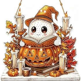 Halloween New Hot Selling Riding Broom Magical Witch Creative Wooden Printing Doors and Windows Garden Hanging Decoration (Color: 8, size: 30*30*0.5)