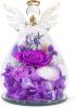 Gifts for Mom Birthday Gifts for Women Preserved Rose Forever Flower in Glass Angel Figurines Fresh Flowers for Delivery Anniversary Mothers Day Real