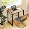 31IN Computer Desk for Home Office, Modern Study Work Table Simple Style for Bedroom, Writing Desks with X-Shaped Reinforcement