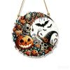 Halloween New Hot Selling Riding Broom Magical Witch Creative Wooden Printing Doors and Windows Garden Hanging Decoration