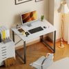 31IN Computer Desk for Home Office, Modern Study Work Table Simple Style for Bedroom, Writing Desks with X-Shaped Reinforcement